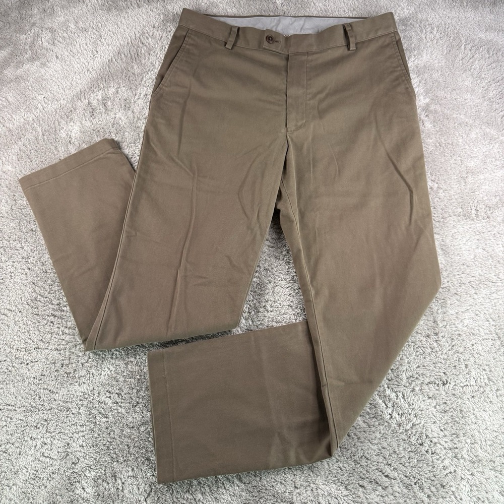 Charles Tyrwhitt Mens 32x30 Khaki Chino Pants Classic Fit Stretch Non Iron Tan